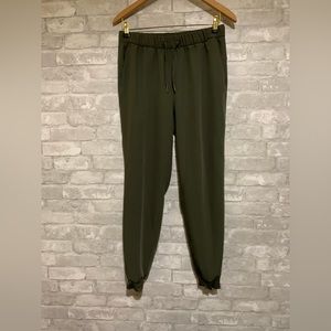 Avia Commuter Athleisure Woven Joggers Pants Sweatpants Travel Dark Olive Green